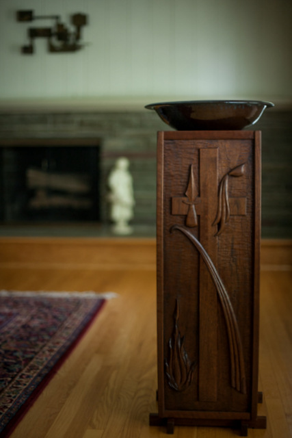 Walnut Baptismal Stand Album